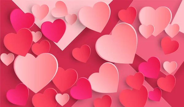 Nuances Coeur Rose Espace Pour Joyeuse Saint Valentin Texte Blanc — Image vectorielle