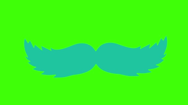 Pantalla Verde Icono Fiesta Bigote — Vídeo de stock