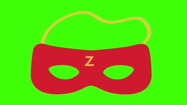 Pantalla Verde Icono Del Partido Máscara — Vídeos de Stock