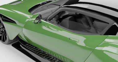İzole edilmiş arka planda Aston Martin Vulcan 'ın 3D canlandırması