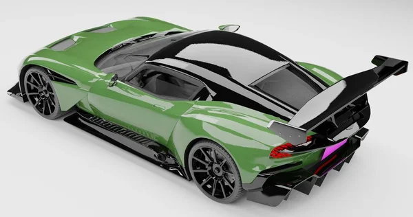 İzole edilmiş arka planda Aston Martin Vulcan 'ın 3D canlandırması