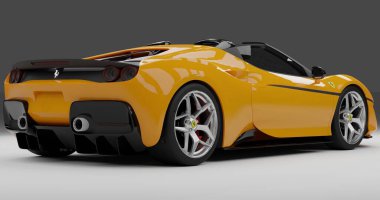 İzole edilmiş arkaplanda Ferrari J50 'nin 3d canlandırması