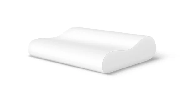 Almohada ortopédica para dormir cómodo, 3d realista. Cojín de dormitorio con almohada de espuma de memoria — Archivo Imágenes Vectoriales