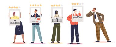 İş arayan kişiler grubundan iş başvurusu için başvuru yapan kişiyi seçen kişi özgeçmiş tutuyor