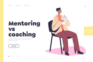 Erkek öğrencinin ders üzerine notlar yazdığı iniş sayfası konseptine karşı akıl hocalığı