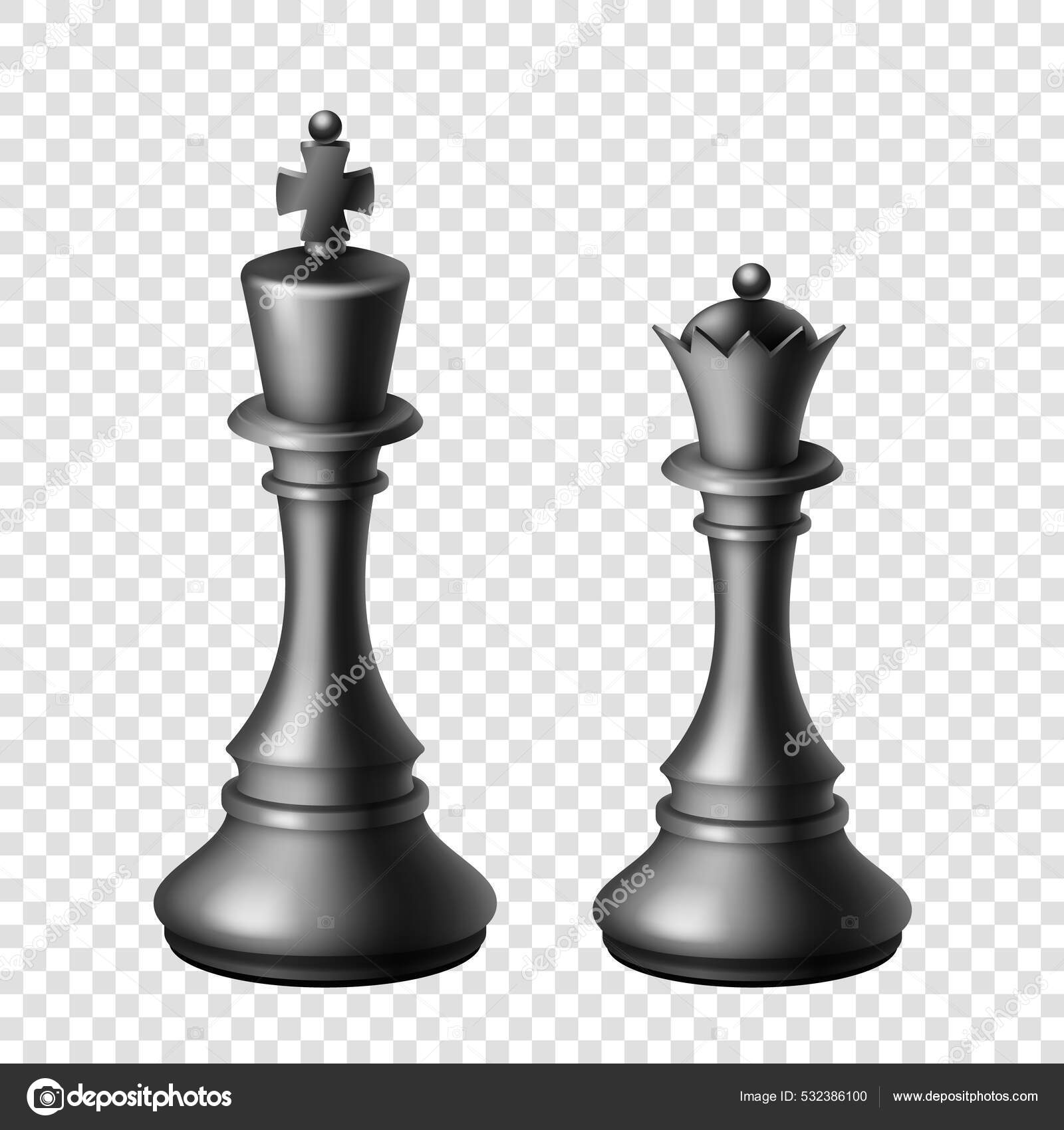 Tabuleiro de xadrez realista com conjunto de figuras em preto e branco 3d