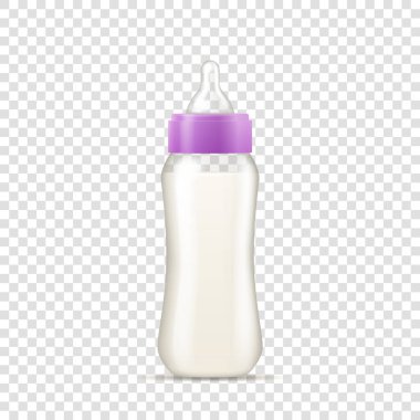 Realistic baby bottle with silicone nipple for feeding newborns with milk infant formula