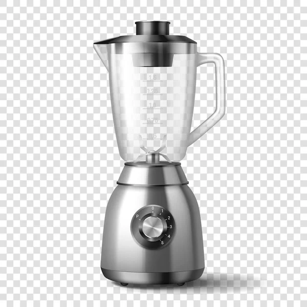 3d juicer elétrico realista liquidificador aparelho com recipiente de vidro. Dispositivo de utensílios de cozinha vazio — Vetor de Stock