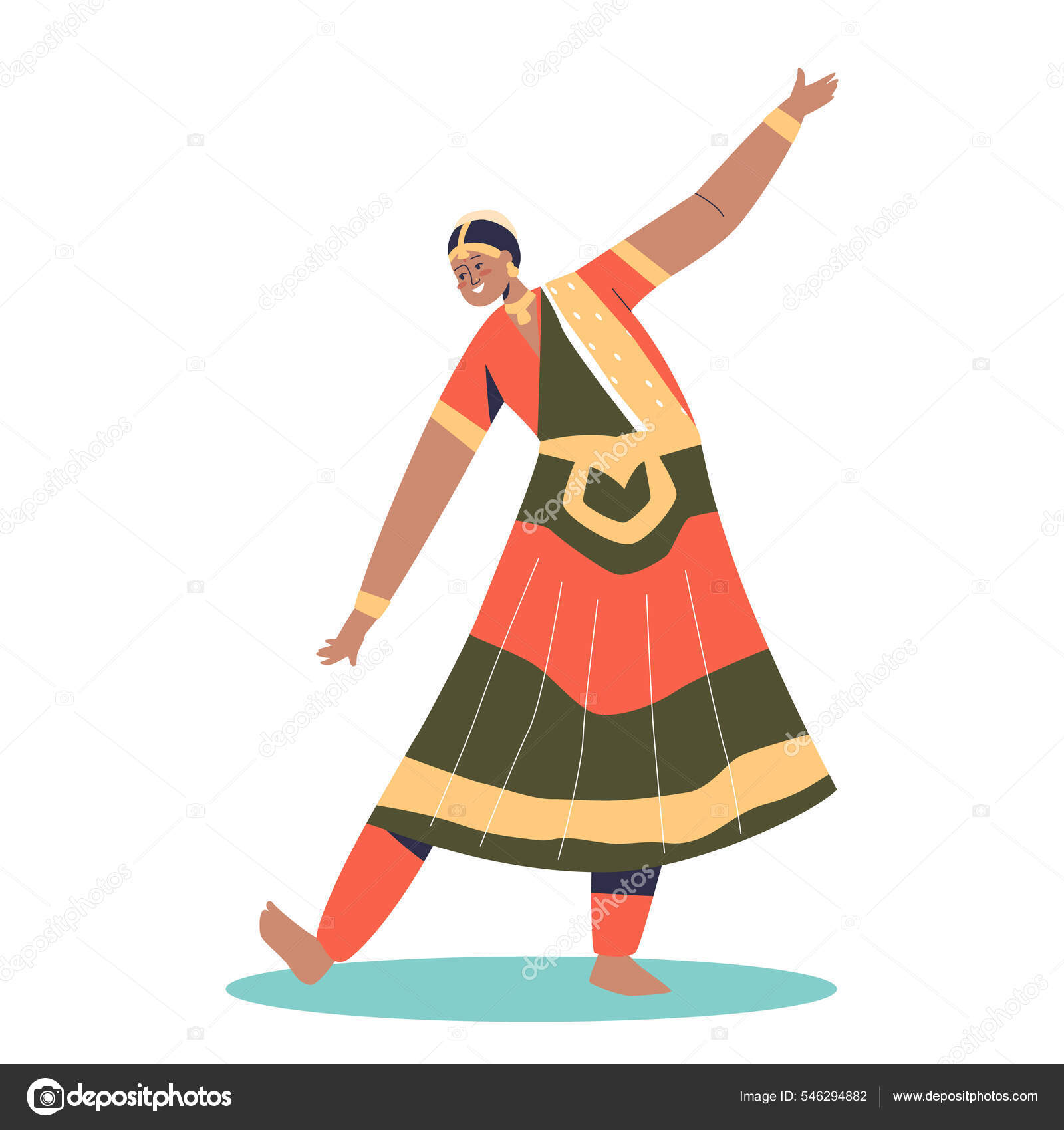 Bharatanatyam dance cartoon Vector Art Stock Images | Depositphotos