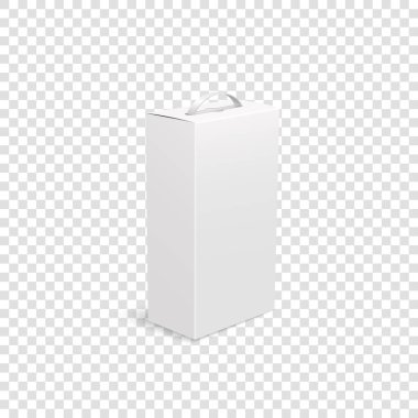 Şeffaf arkaplanda izole edilmiş şablon modelli karton kutu