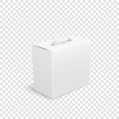 Gadget paketi, fast food, pasta, hediye için şeffaf arkaplan üzerine karton kutu