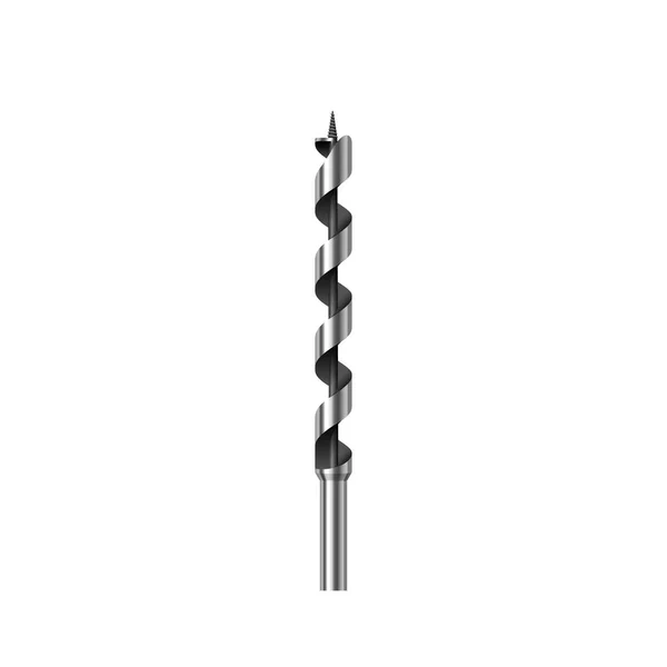 Drill bit instrument de torsion en acier. Buse professionnelle réaliste pour marteau de forage ou tournevis — Image vectorielle