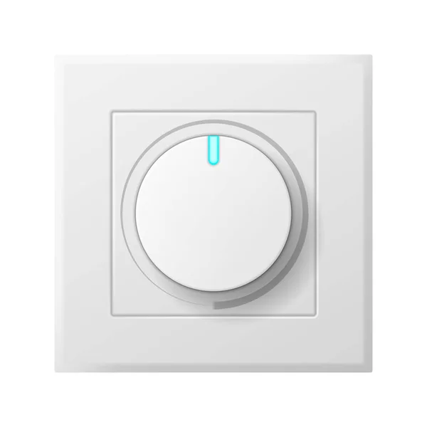 Interruptor de pared para regulación de temperatura de aire acondicionado. Botón de interruptor de alimentación de plástico para electricidad — Vector de stock
