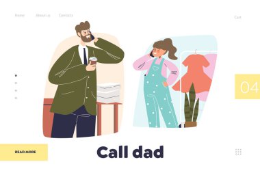 Baba kavramını ara. Baba-kız cep telefonundan konuşma.