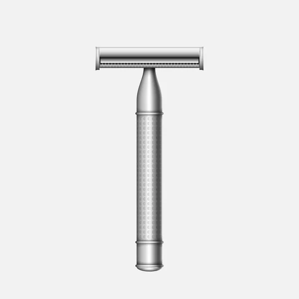 Realistisches Männliches Rasiermesser Aus Metall Für Die Nassrasur Sharp Rasur — Stockvektor