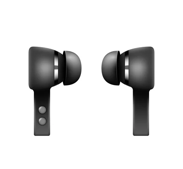 Earphones Wireless Electronic Gadget Realistic Airpods Audio Tool Listening Music — Stock vektor