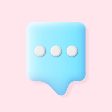 Sohbet kabarcığı elemanı yazılıyor. Mobil uygulama, sosyal medya ağı uygulaması ve pembe arkaplan üzerindeki haberciler için mesaj bildirim simgesi gönderiliyor. Çizgi film plastik tasarımı. Vektör illüstrasyonu