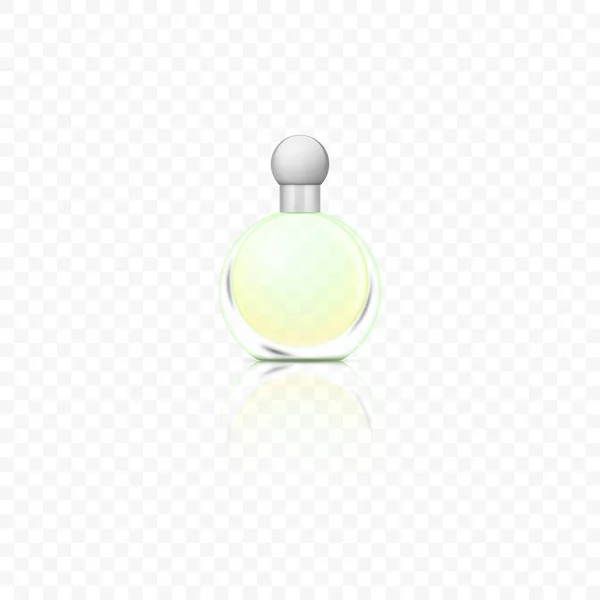 Perfume Glass Bottle Realistic Cologne Transparent Packaging Colored Fragrance Spray — Image vectorielle