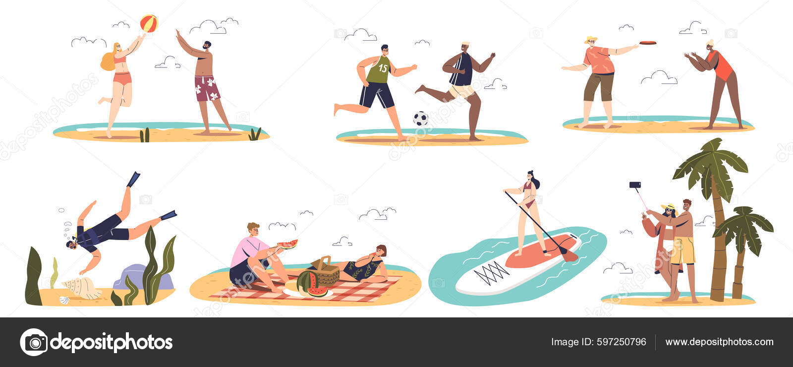 Water Games Clip Art Summer Clipart Water Games Vector 