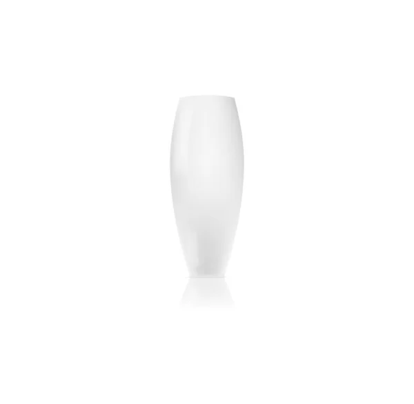 Vertical White Ceramic Porcelain Vase Glossy Pot Elegant Home Interior — Image vectorielle