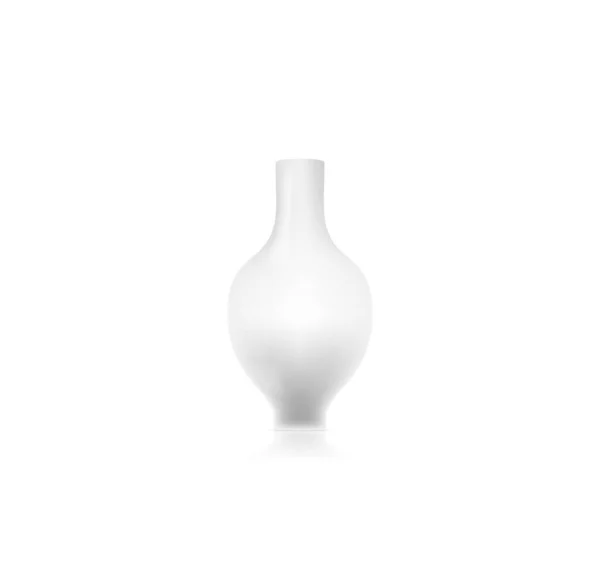 Realistic White Ceramic Vase Isolated White Background Flowers Bowl Template — Wektor stockowy