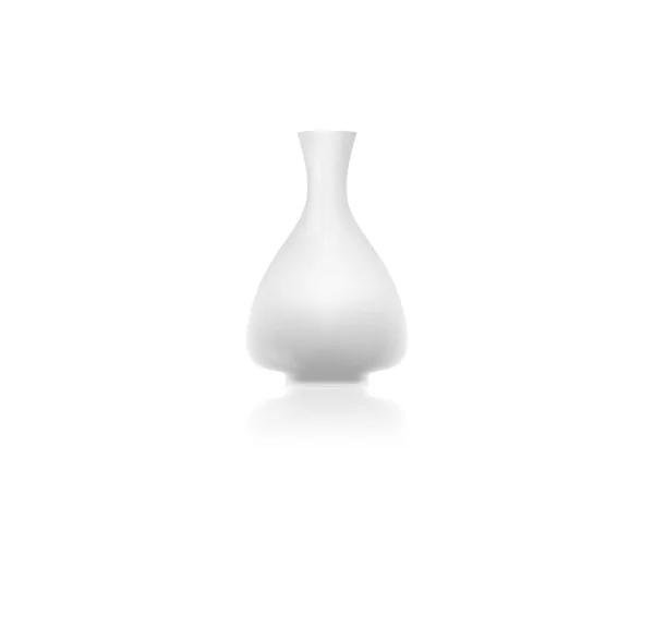 White Ceramic Vase Modern Porcelain Pottery Element Interior Decorative Design — Vector de stock