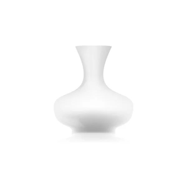 Realistic White Ceramic Porcelain Vase Ceramic Glossy Pot Home Interior — Image vectorielle