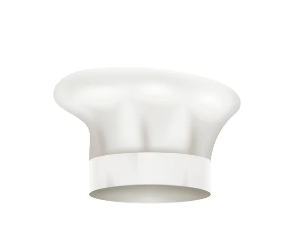 Καπέλο Σεφ Ρεαλιστικό Καπέλο Μάγειρα Καπάκι Αρτοποιός Toque Mockup Κουζίνα — Διανυσματικό Αρχείο