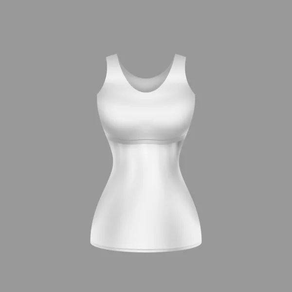 White Woman Shirt Female Sportswear Top Realistic Girl Underwear Apparel — ストックベクタ