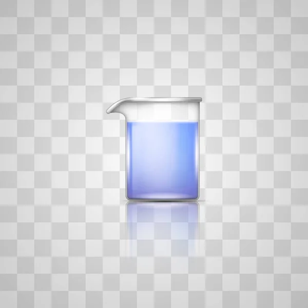 Glass Flask Icon Realistic Chemical Lab Glassware Equipment Isolated Transparent — Image vectorielle