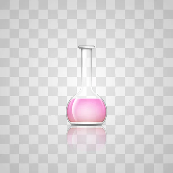 Реалістична Хімічна Скляна Скляна Посудина Лабораторний Скляний Посуд Флорентійська Колба — стоковий вектор
