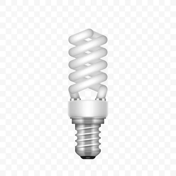 Lâmpada Realista Fluorescente Lâmpada Espiral Cfl Isolado Fundo Branco Lâmpada —  Vetores de Stock