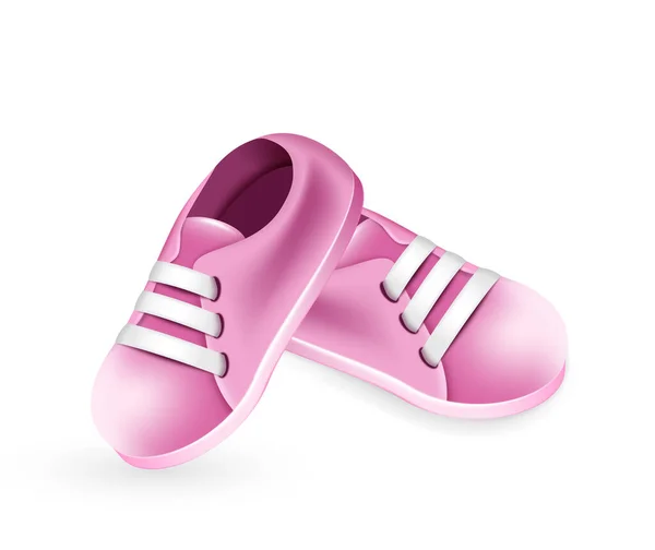 Sapatos Rosa Bonito Para Menina Recém Nascida Pequenos Petiscos Para — Vetor de Stock