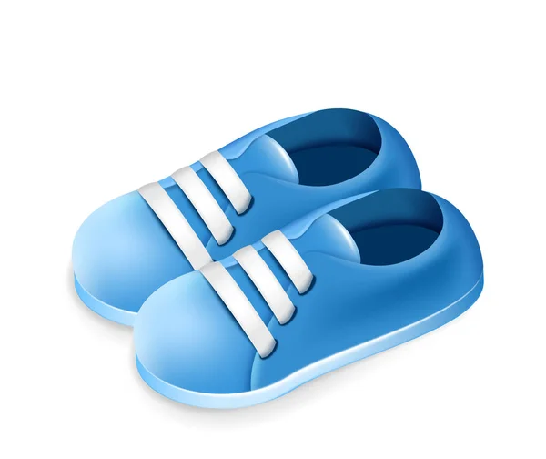 Mignonnes Chaussures Bleues Pour Nouveau Petits Ricanements Pour Petit Enfant — Image vectorielle