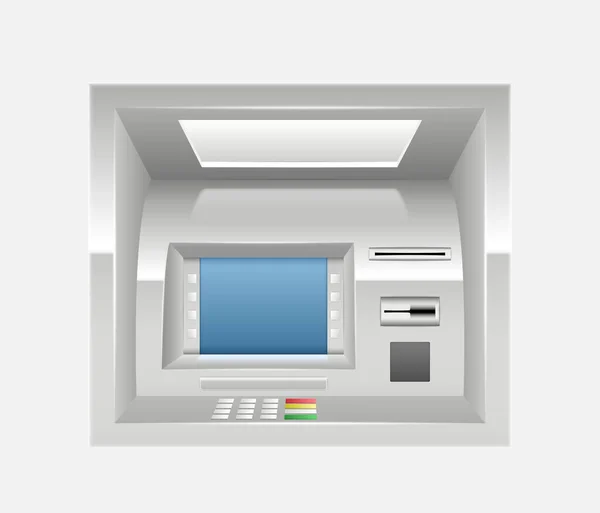 Schermo Interfaccia Atm Realistico Moderna Macchina Elettronica Pagamento Bancario Online — Vettoriale Stock
