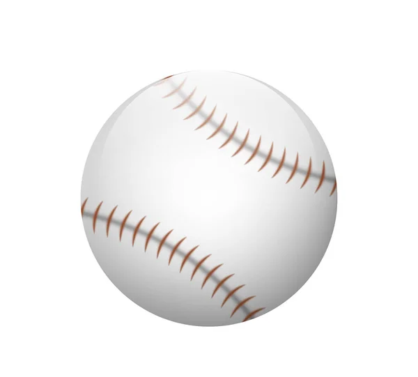 Balle Baseball Isolée Sur Fond Blanc Accessoire Sportif Avec Points — Image vectorielle