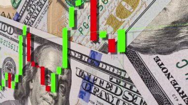 Borsa grafikleri yüz dolarlık banknotlar halinde.