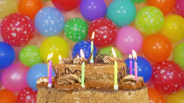 ろうそくの誕生日ケーキ — ストック動画