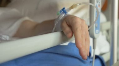 Exhausted young woman in a hospital