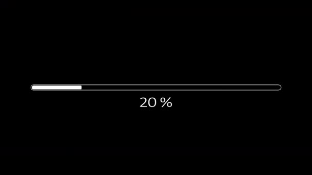 Progress bar isolated on black background — Stock Video