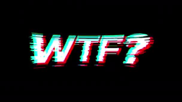 WTF afkorting met glitch effect — Stockvideo