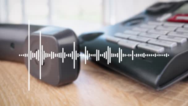 Phone talk audio waveform frequency — Vídeos de Stock