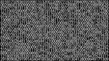 siyah arka plan üzerine rastgele sayılar