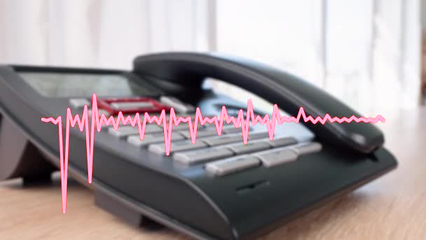 Интервью Телефону Звуковая Частота Звуковых Сигналов Аудиоспектр Телефонных Разговоров — стоковое видео