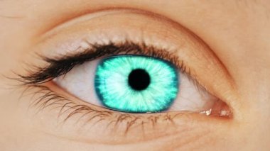 Göz taraması. Göz küresi biyometrik doğrulama teknolojisi. Artırılmış gerçeklik kontak lens implantı