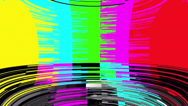 Intet Signal Skærm Smpte Farve Barer Med Glitch Interferens Problemfri – Stock-video
