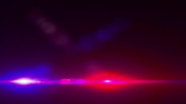 Поліцейський Автомобільний Ліхтар Відвідувач Строб Світло Блимає Темряві Безшовна Анімація — стокове відео