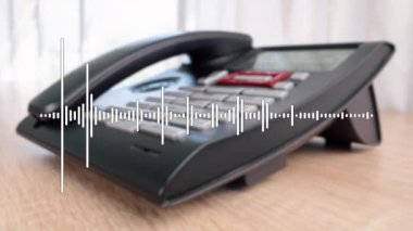 Desk phone conversation in form of a sound waveform. Seamless loop voice
