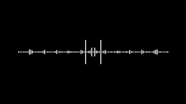 Sound Waveform White Sound Audio Waves Isolated Black Background Seamless — Stok video