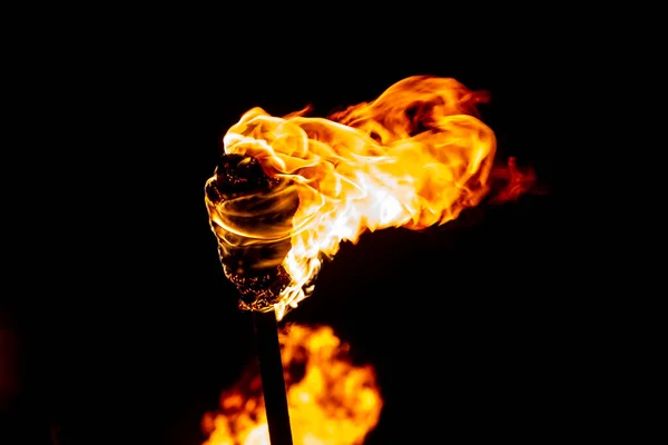 Burning Torch Lewes Bonfire Celebrations — Stock Photo, Image